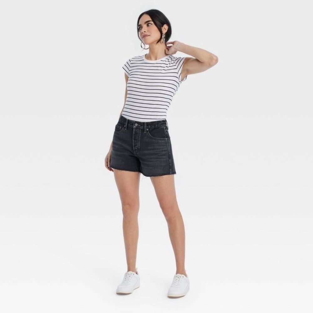 High rise jean shorts